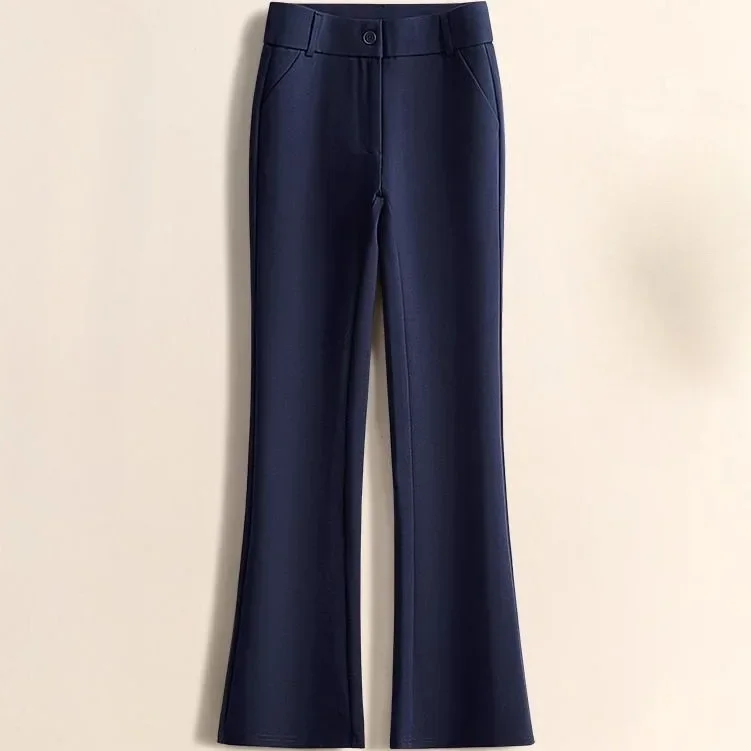 ارتفاع الخصر متوهج السراويل النسائية ربيع 2025 نمط جديد دعوى عادية التخسيس تسع نقاط متوهج السراويل الخريف الربيع السراويل الطويلة #2