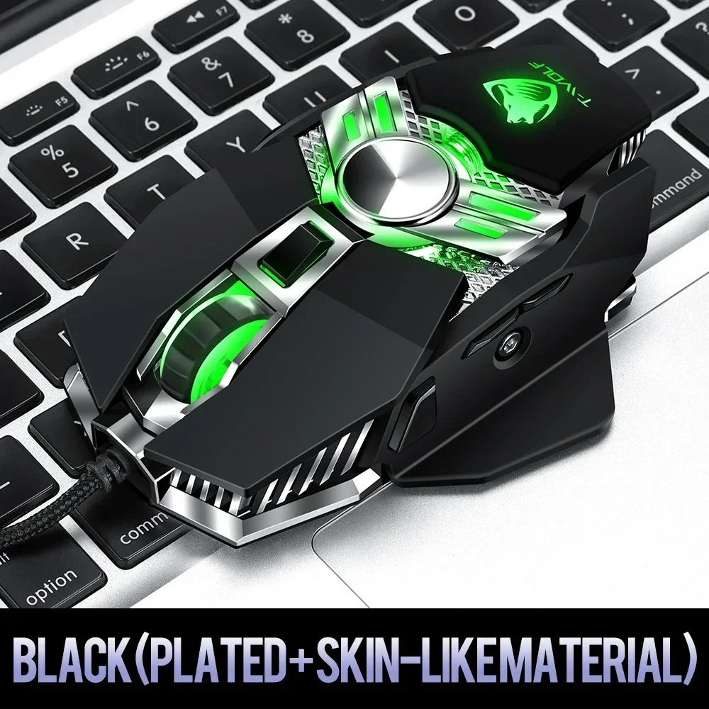 Rato de jogo com fio profissional 3200 dpi ratos de jogo silencioso para notebook portátil/pc rgb retroiluminado universal usb com fio mouse