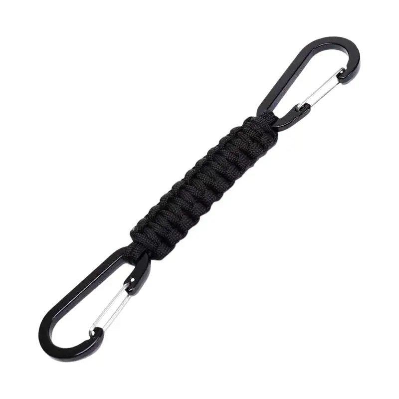 Hand Braided Outdoor Paracord Outdoor Hand Paracord Keyring Kit Heavy Duty Key Chain Carabiner Clips For Hiking Climbing Camping