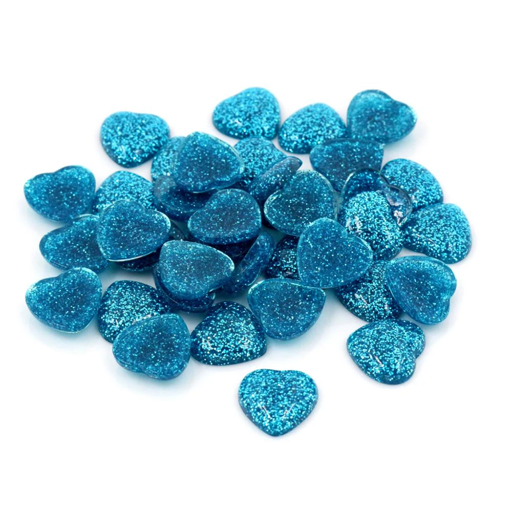 40pcs Heart Style Flat Back Resin Cabochons for DIY Accessories