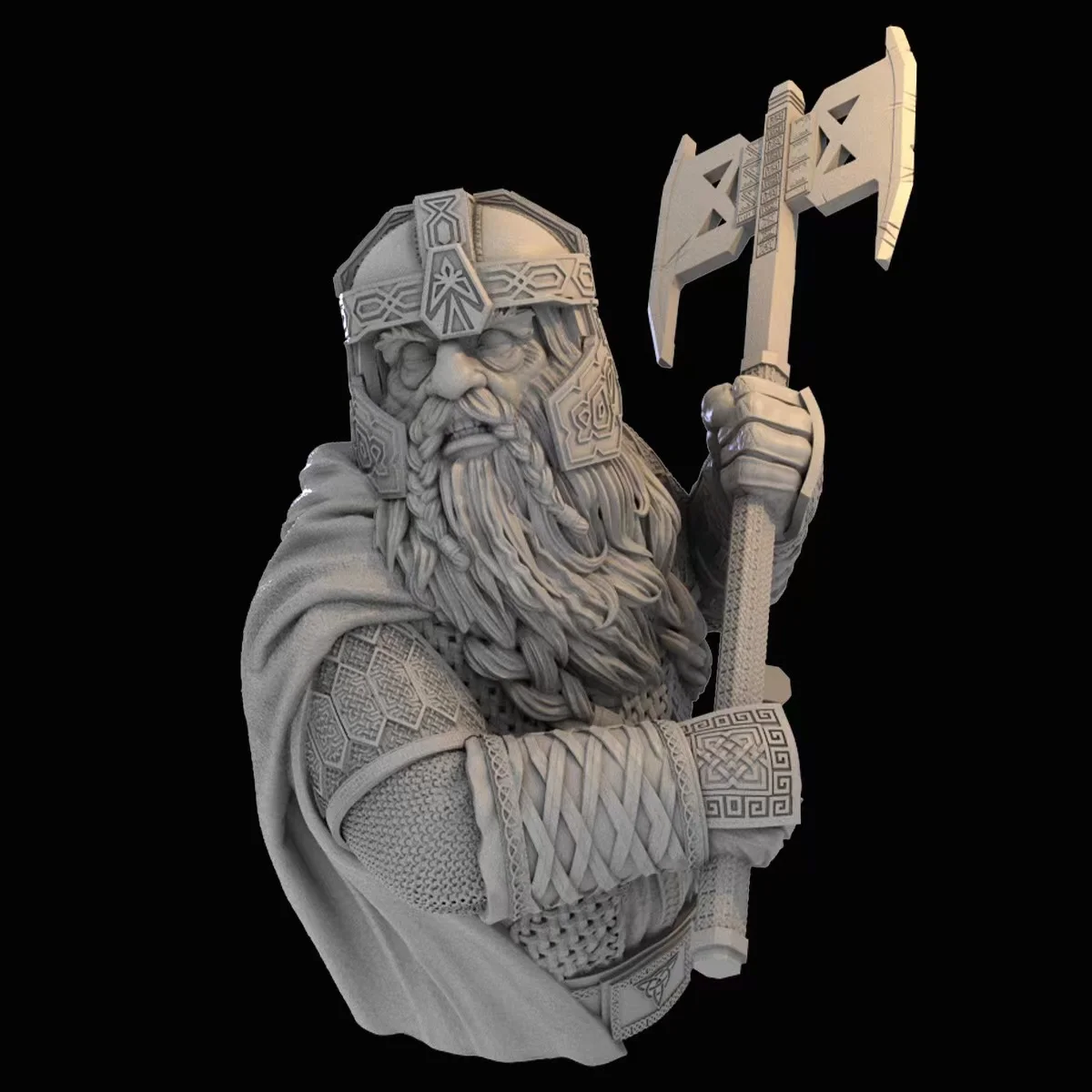 1/10 Dwarf Warrior Jinli GK White Mold 3D Printing Resin figure Model