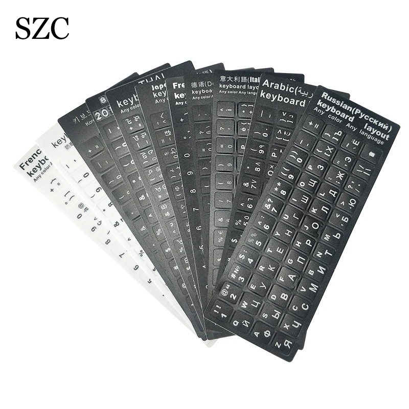 

Multi-language Keyboard Stickers English/Russian/French/Deutsch/Arabic/Italian/Japanese Letter Replacement For Laptop PC