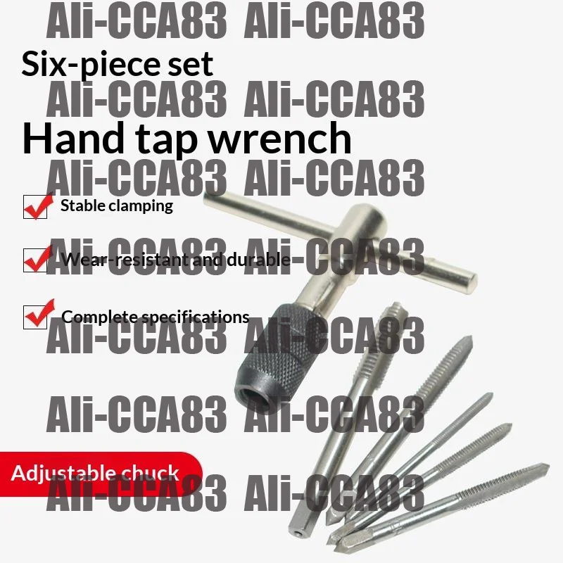 

3-6mm T-shaped Tap Wrench 5Pcs Hand Tap M3-M8 Tapping Screwdriver Wrench Thread Tapping Hand Tool Set