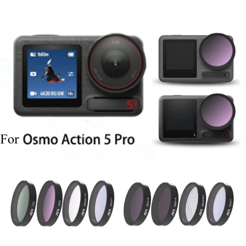 Osmo Action 5 Pro Lens Filter UV CPL ND8/16/32/64 Macro 10X Star Night Streak Blue Filter Kits for DJI Action 4/3 Accessories