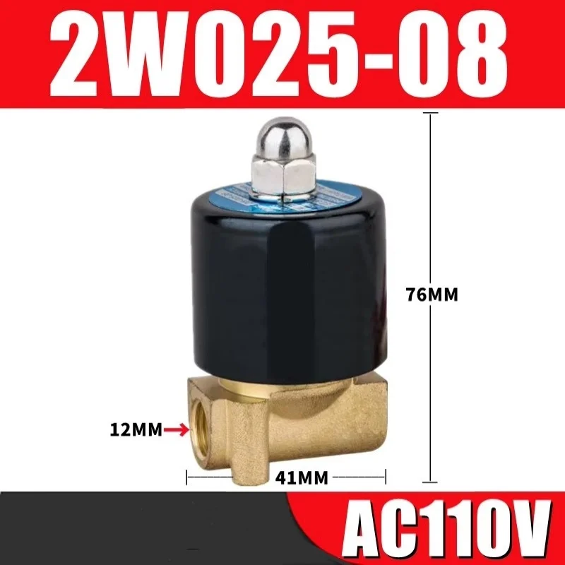 Copper Electric Solenoid Valve 2W025-08 AC 110V G1/4