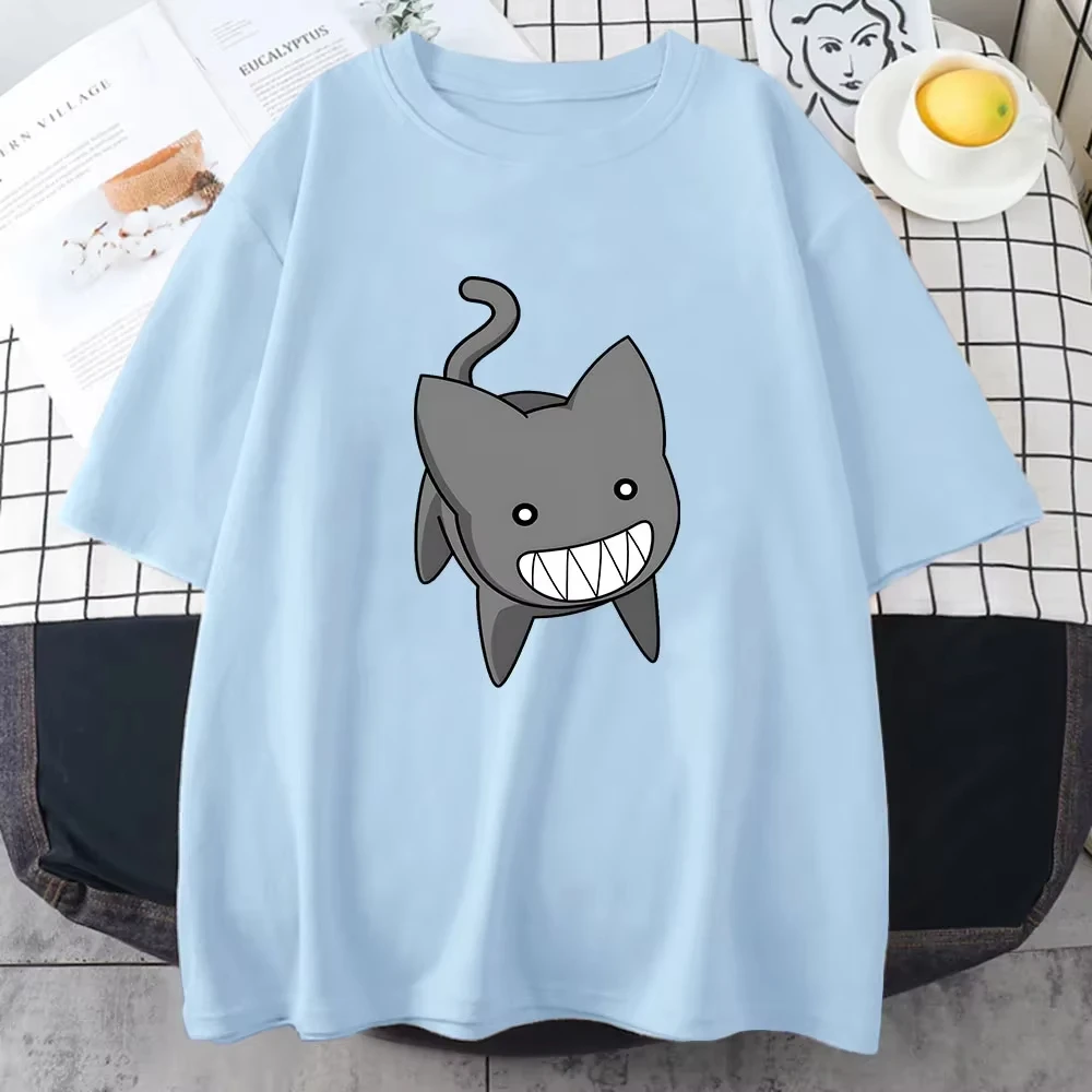 Azumanga Daioh Ayumu Kasuga Tshirts Women Cat Manga/Comic Anime Clothes T-shirts 100% Cotton T Shirts Korean Style Cartoon Print
