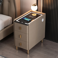 Charging Smart Bedside Table Bedroom Mobile Drawers Luxury Storage Organizer Nightstand Cabinets Criado Mudo Home Furniture
