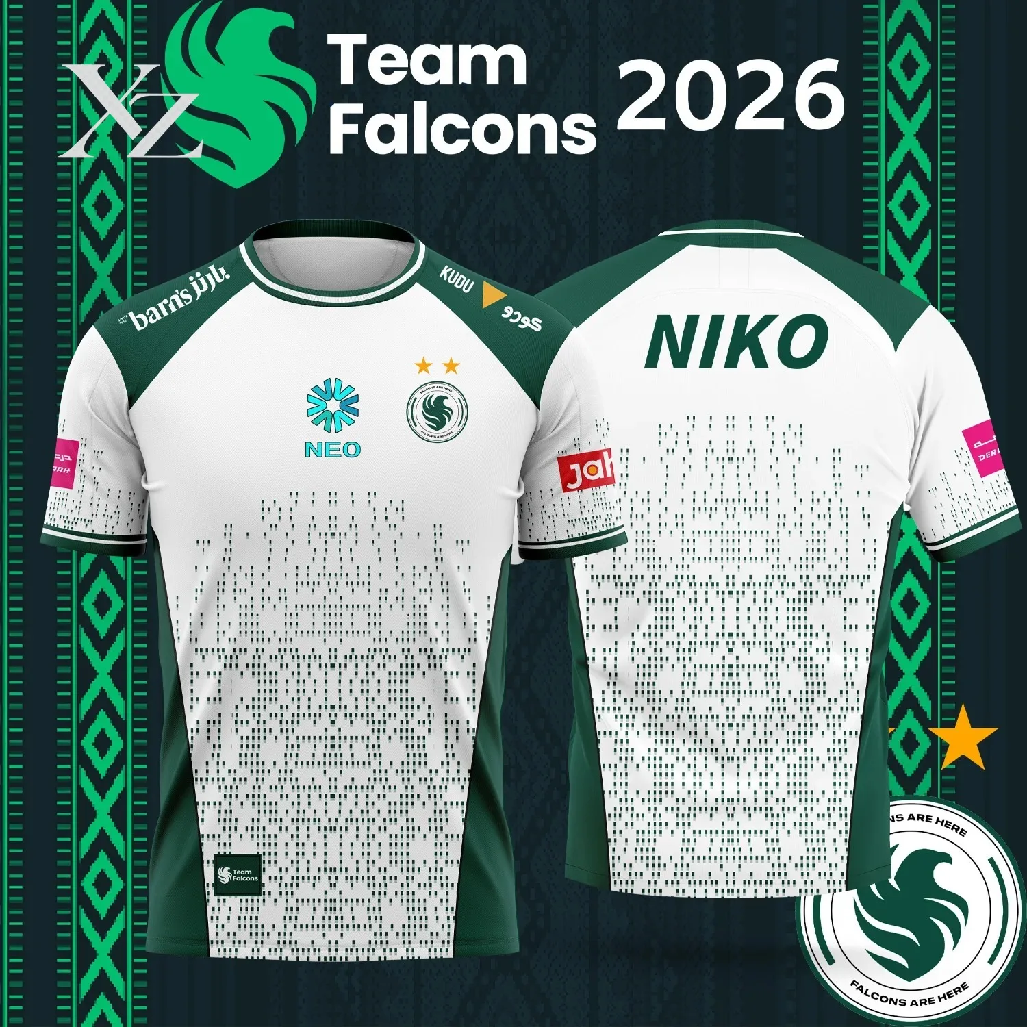 Premium Falcons Niko Jersey 3D T-Shirt CS2 Esports Fans For 2026 Hot Sale Summer Gamer Tee Y2K Style Durable Daily Wear