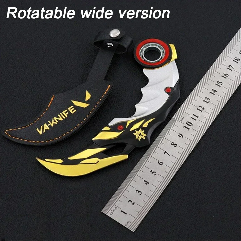 Réplica de Karambit de Valorant de 17 cm, Totalmente Metálica - Cuchillo de Garra Giratorio para Entrenamiento, Juguete de Combate a Mano, Decoración para el Hogar