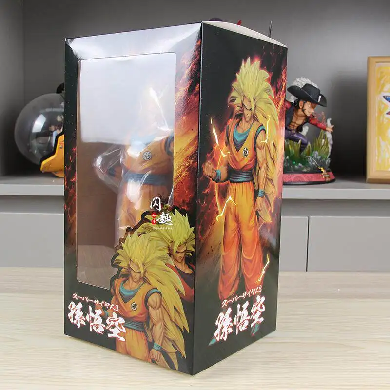 30cm Anime Figure Dragon Ball Super Saiyan 3 Goku Figure Super Saiyan Standing Statue Model Ornament Collectible Gift Free Ship view 6