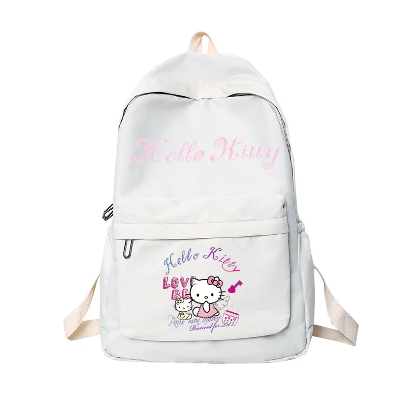 Mochilas Hello Kitty para Adolescentes, Bolsa Escolar Cartoon de Grande Capacidade, Bolsa Kawaii Multifuncional, Moda Simples, Tendência, 2022