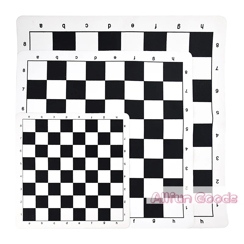 [TG835]Black And White Portable Chess Board 43CM 51CM PU Leather Soft Tournament Chess Board For Children's Educational Games