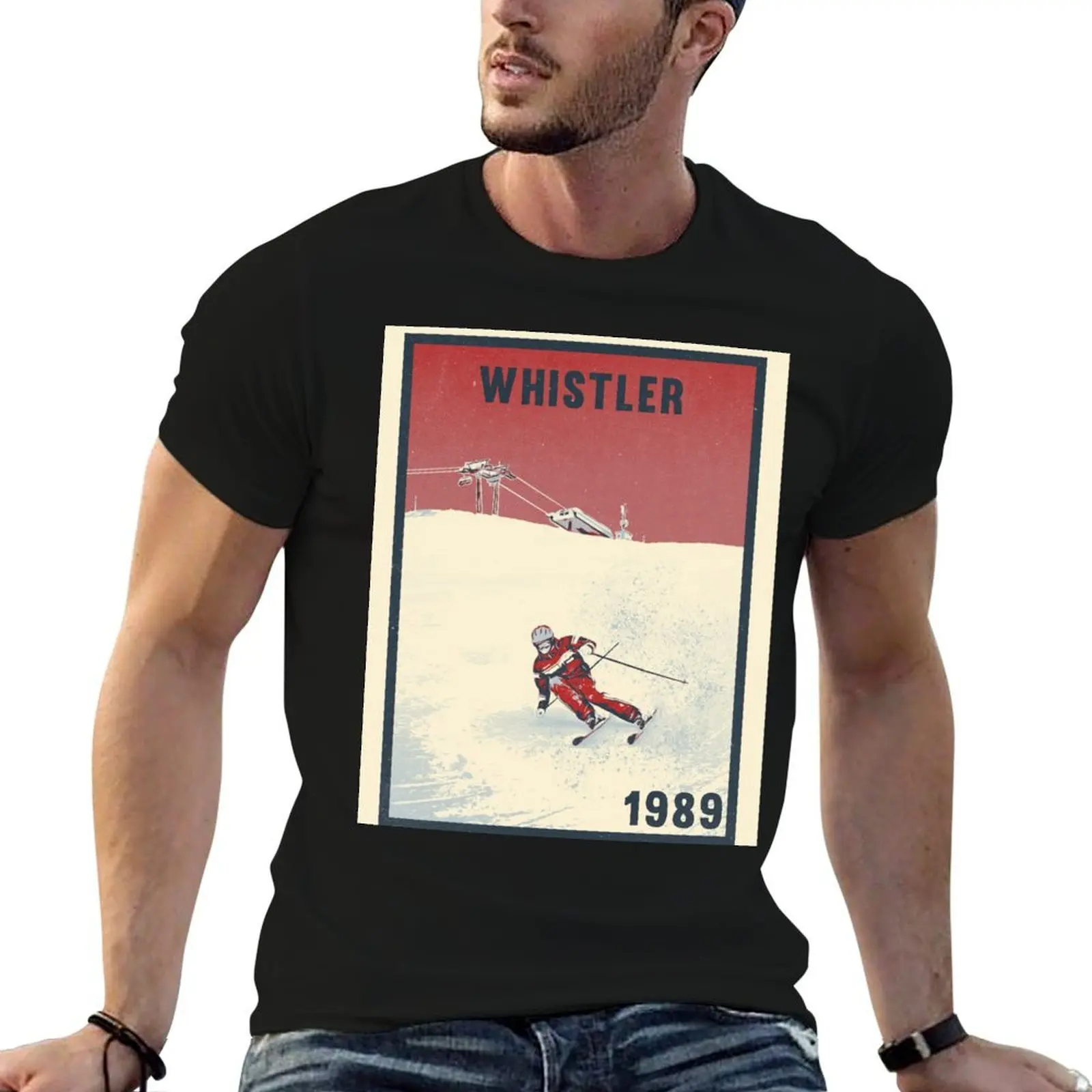 

футболки мужские 1989 горы для футболки мужские винтажные лыжные дизайнерские лыжные рубашки 80-х годов Whistler
