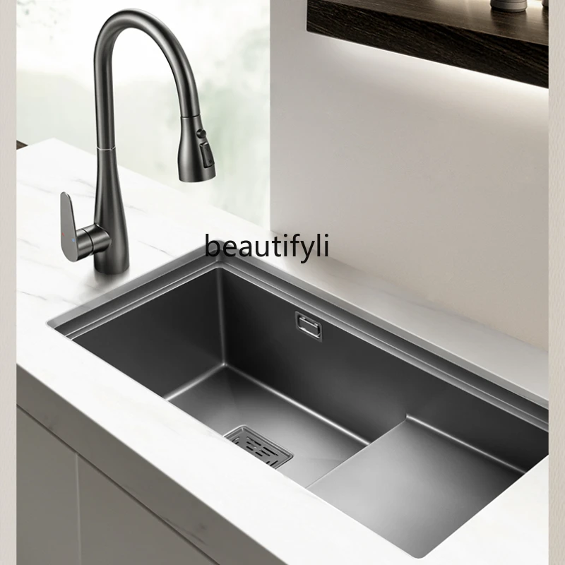 Nano Sink Single Sink Kitchen Sink Step-by-Step Drop-in Sink 304 Stainless Steel Sink Large