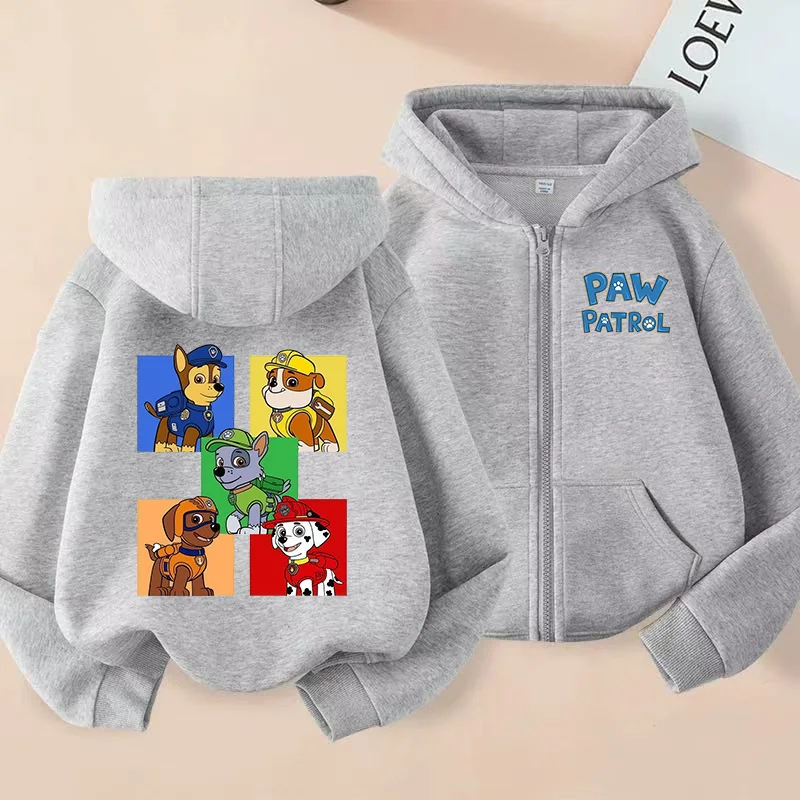 PAW Patrol Children's Zipper Hooded Sweatshirt for Boys, Girls' Casual , Casual Jacket with Cartoon Print, Spring/autumn Coat
