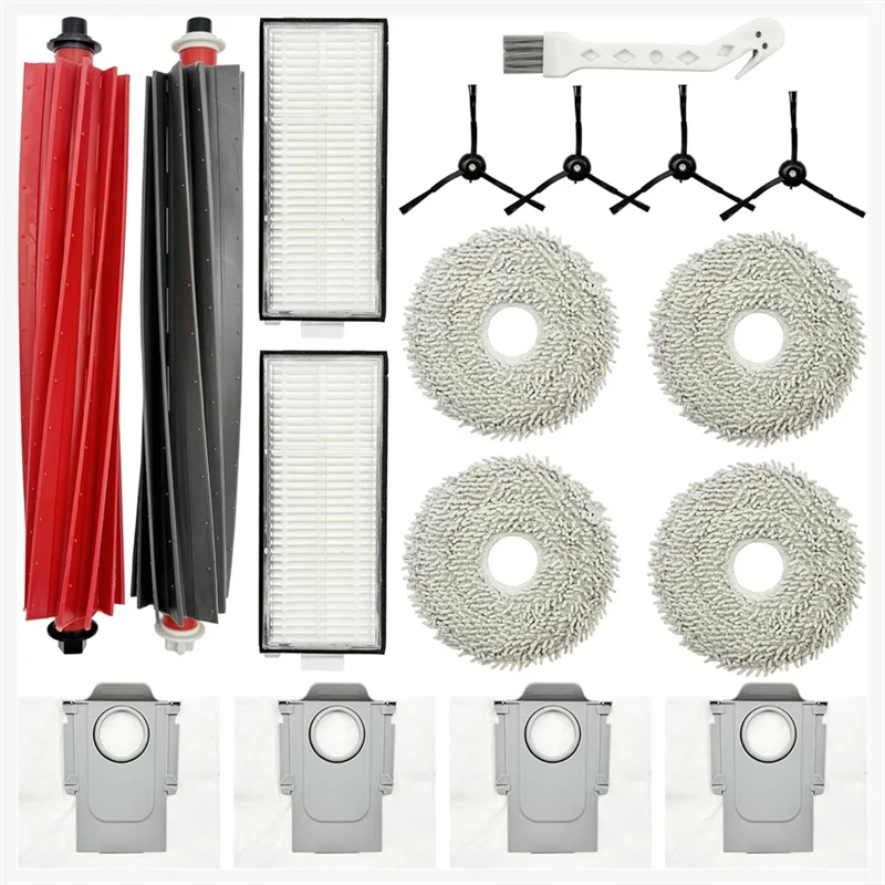 A05G-para Roborock Qrevo Master Robot aspirador Cepillo Lateral principal filtros Hepa almohadillas de fregona bolsas de polvo Kit de accesorios