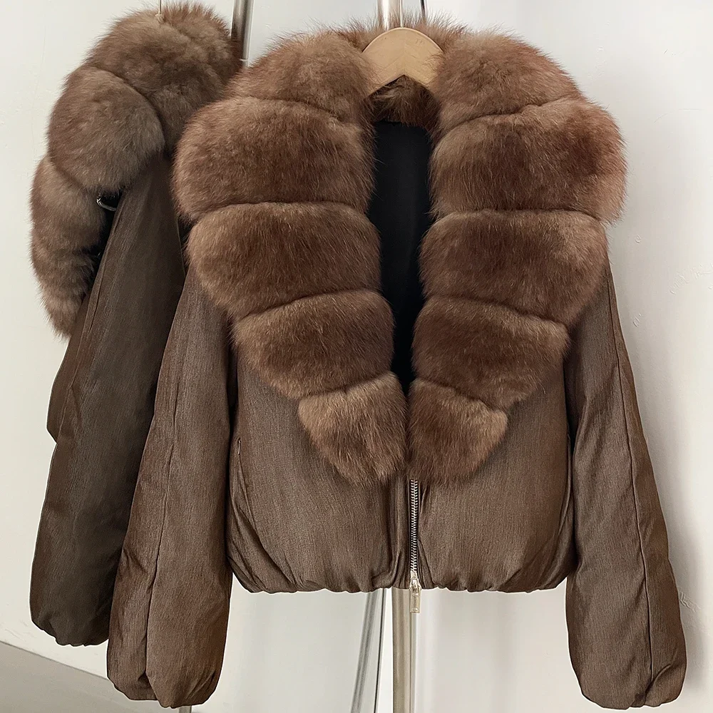 OFTBUY 90% White Duck Down Coat Luxury Winter Puffer Jacket Women Female Real Natural Fox Raccoon Fur Thick Warm Parkas