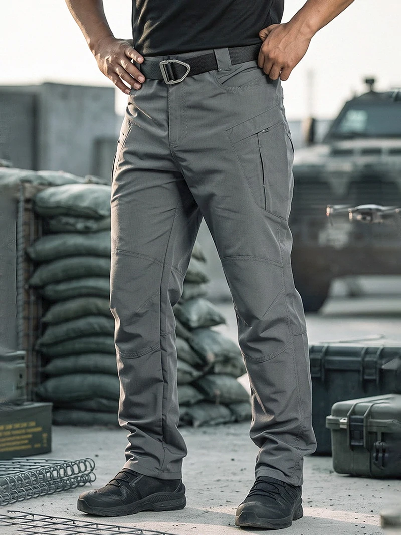 Neue taktische Cargohose für Herren, reißfeste und abriebfeste Hose mit vielen Taschen, gerader Schnitt, Arbeitshose, Outdoor-Hose für Wanderungen und Trekking. – Detail 11