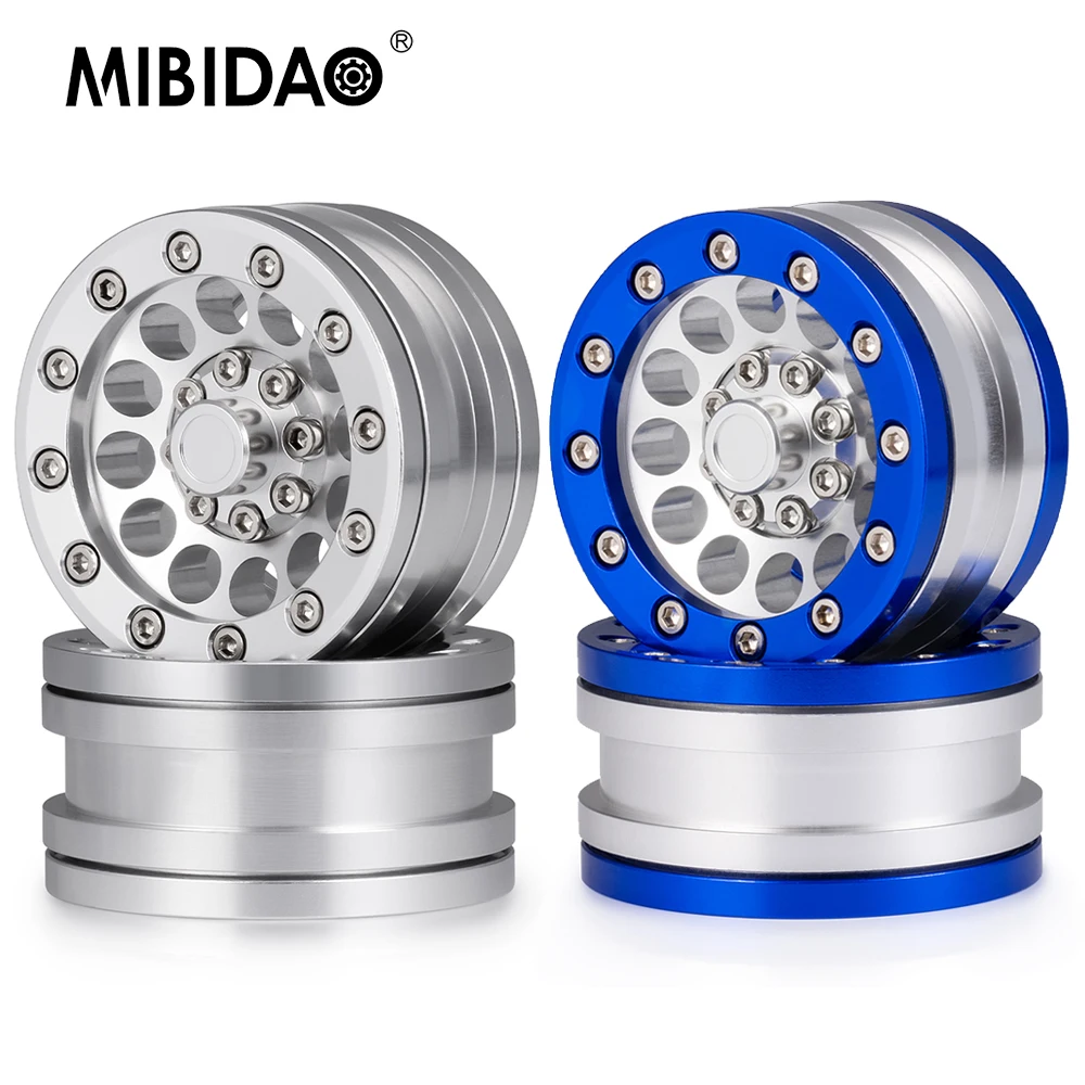 MIBIDAO Metal Alloy 1.9 inch Beadlock Wheel Rims Hubs 28mm for Axial SCX10 D90 CC01 1/10 RC Crawler Car Model Parts