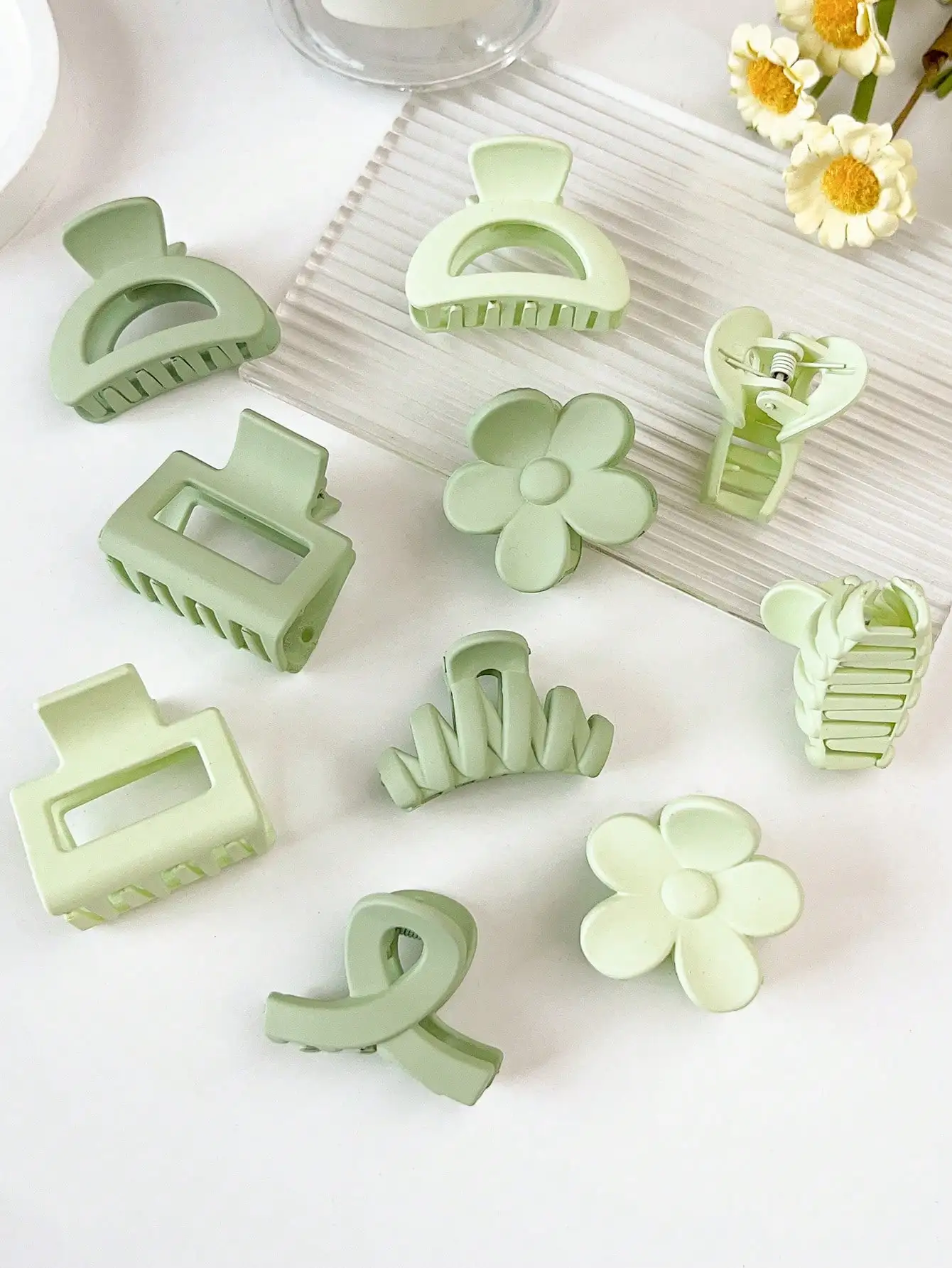 10 Stück mehrfarbige kleine Haarklammern, niedliche Blumen, rutschfeste Kieferklammern, 5 Stile, Bananenklammern, Haarschmuck für Frauen und Mädchen – Detail 22