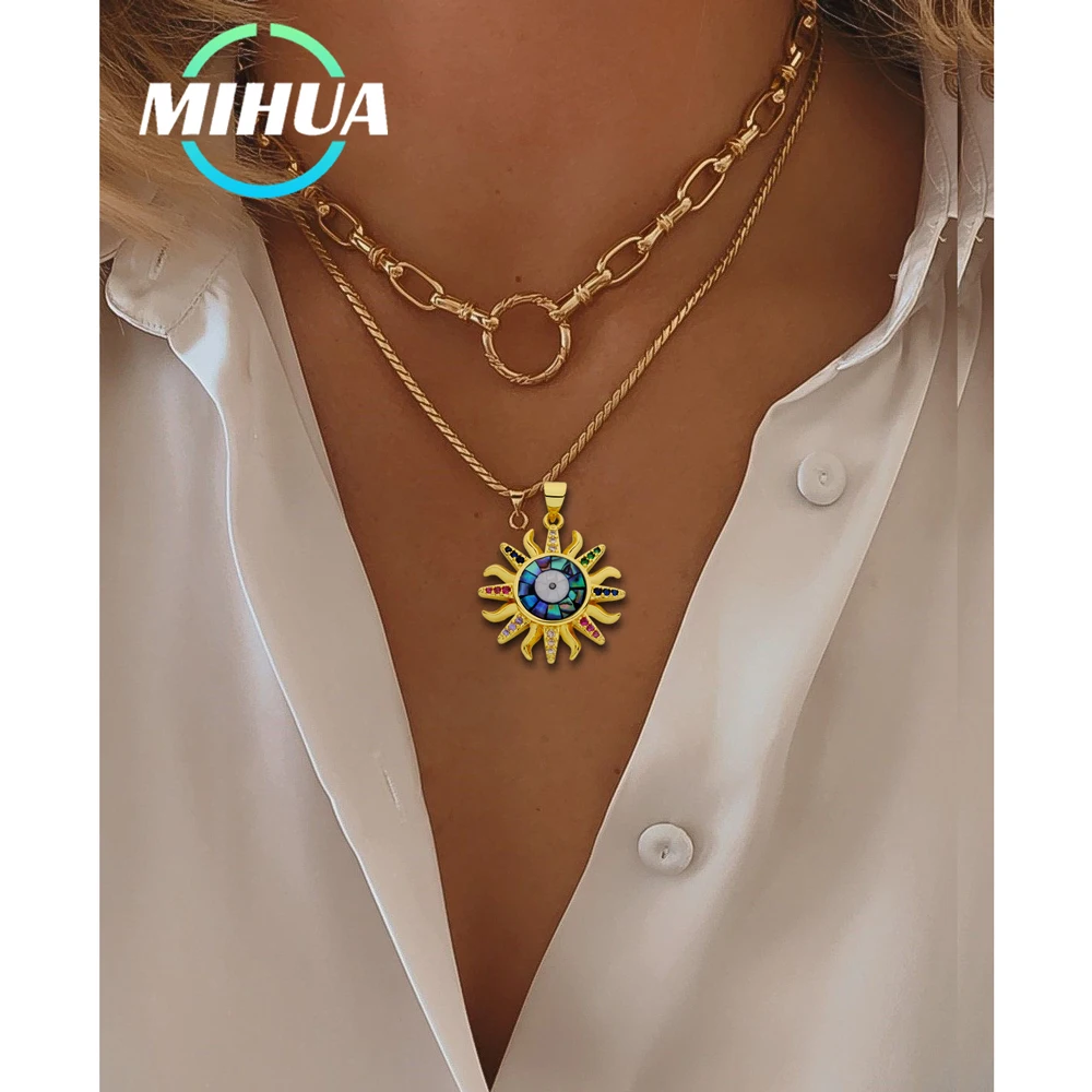 

HUMIA No-fading Gold Color Stars Enamel Pendant Multicolor Cubic Zirconia Handwork Charm Delicate Accessories Luxury Jewelry