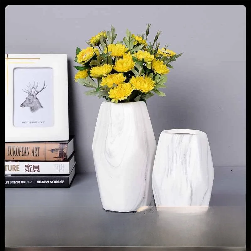 

Современная минималистичная керамическая ваза в скандинавском стиле с оливковой веткой, золотым ободком и мраморным узором, декоративные аксессуары для дома, украшения