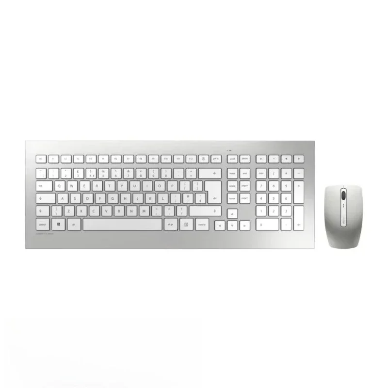 

DW 8000 Wireless Keyboard and Mouse Set 2.4 GHz Slim Design Battery Powered Silver/White Combo