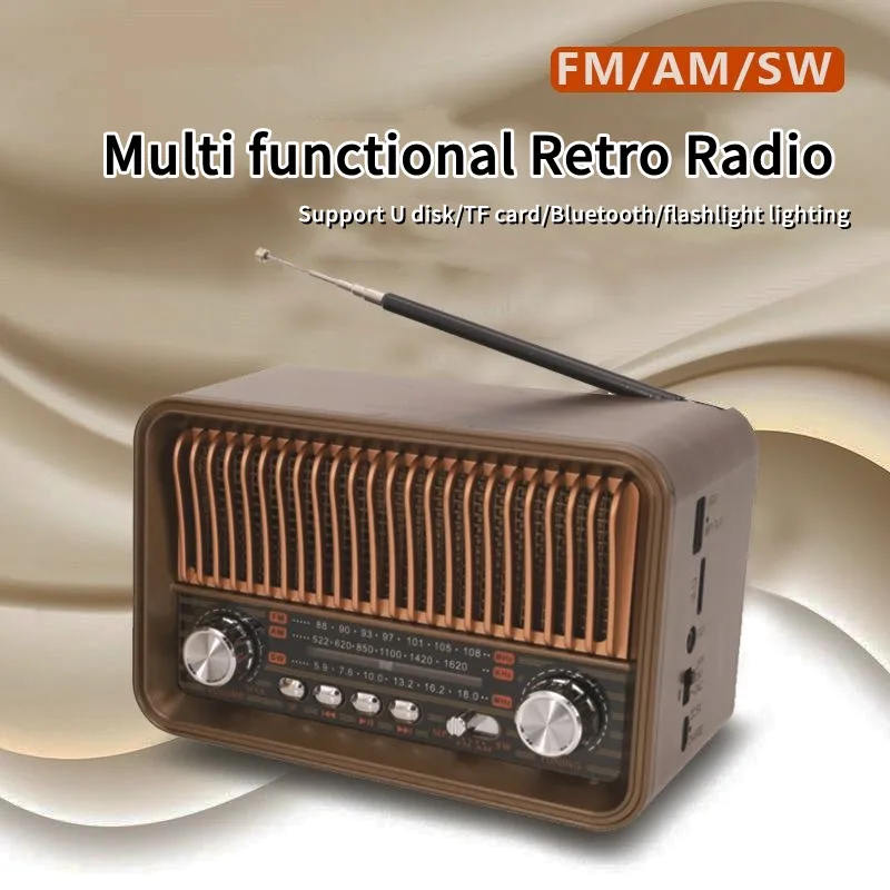 Portátil de alta sensibilidad FM AM SW Radio carga Solar receptor de emergencia manivela Bluetooth altavoz reproductor de música Audio AUX