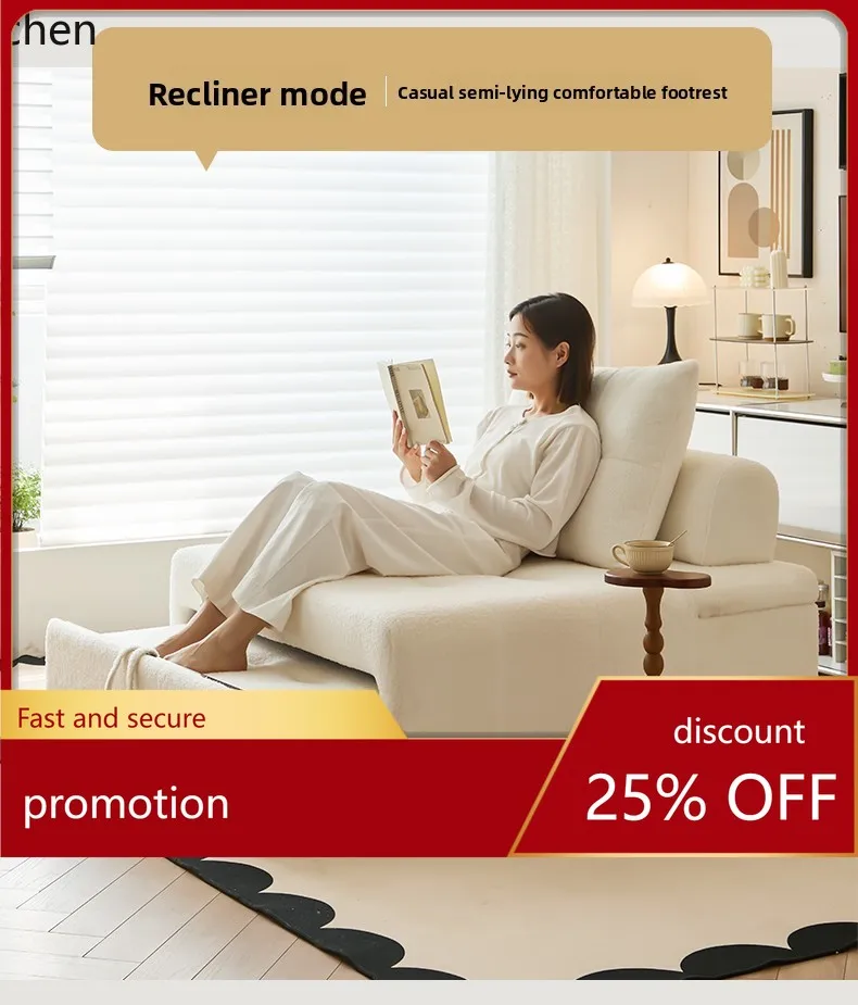 HXL Sofa Bed Multi-Functional Single Foldable Dual-Use Recliner Extendable Bed