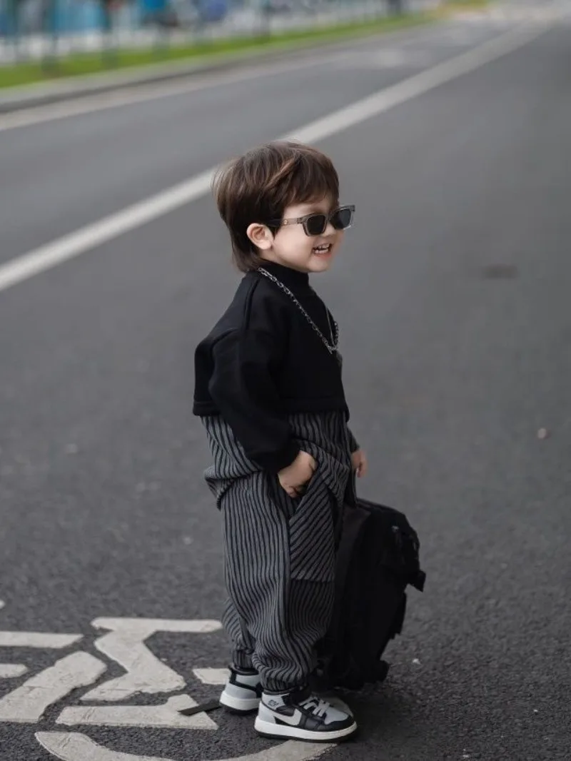 Fleece-Lined Hoodies Set Kids Clothes Boys Children's Suit for Boy Boy´s Clothing Winter 8 10 Year Old Sets Outdoor Top Bottom