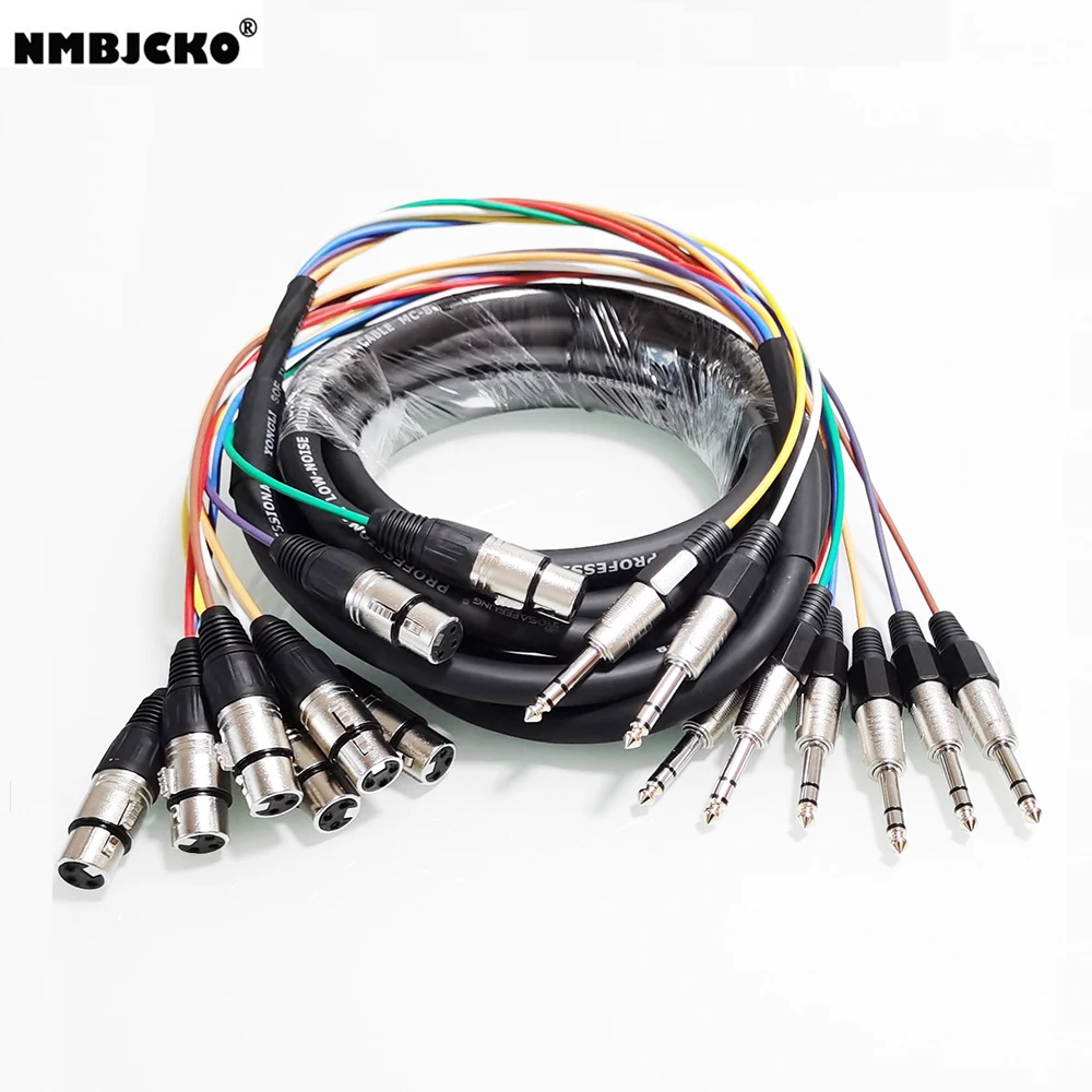 

8 Channel Snake Cable 3 Pin XLR Male to Female Extension Audio Cord M/F for Mixer Other Electronic Equipment 16FT -80FT