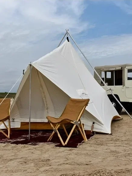 Outdoor camping retro American denim American drama Yellowstone canvas winter fire tent