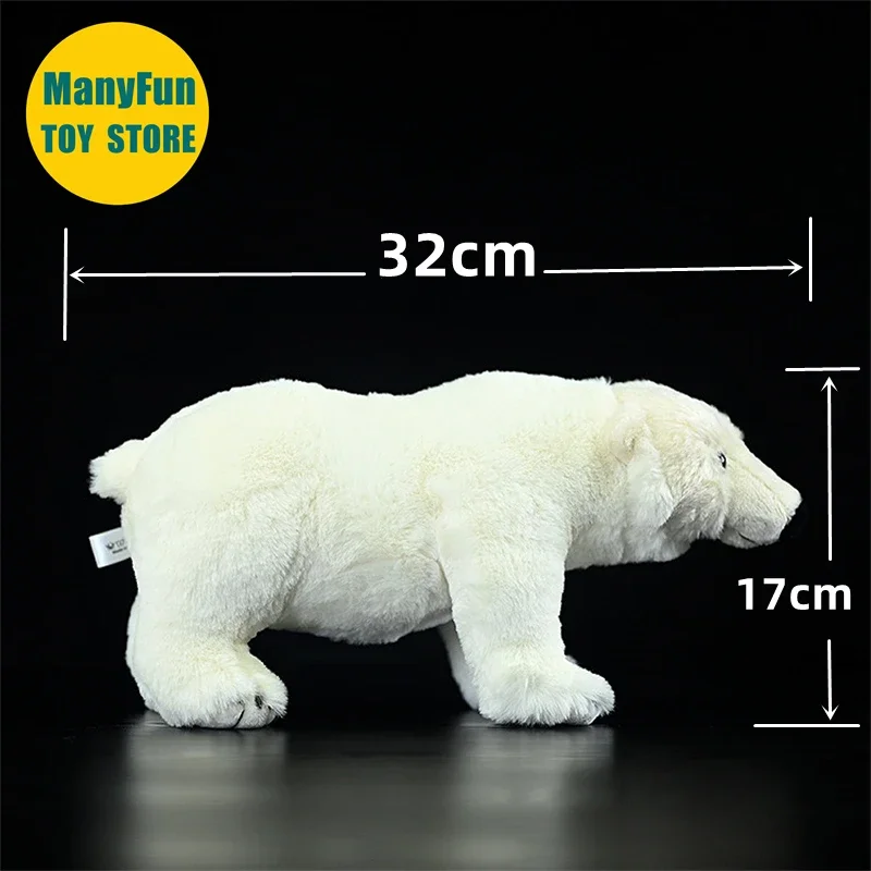 Oso Polar de peluche, oso de hielo realista, peluche, oso blanco ártico realista, Animal relleno, muñeco de simulación, regalos de juguete