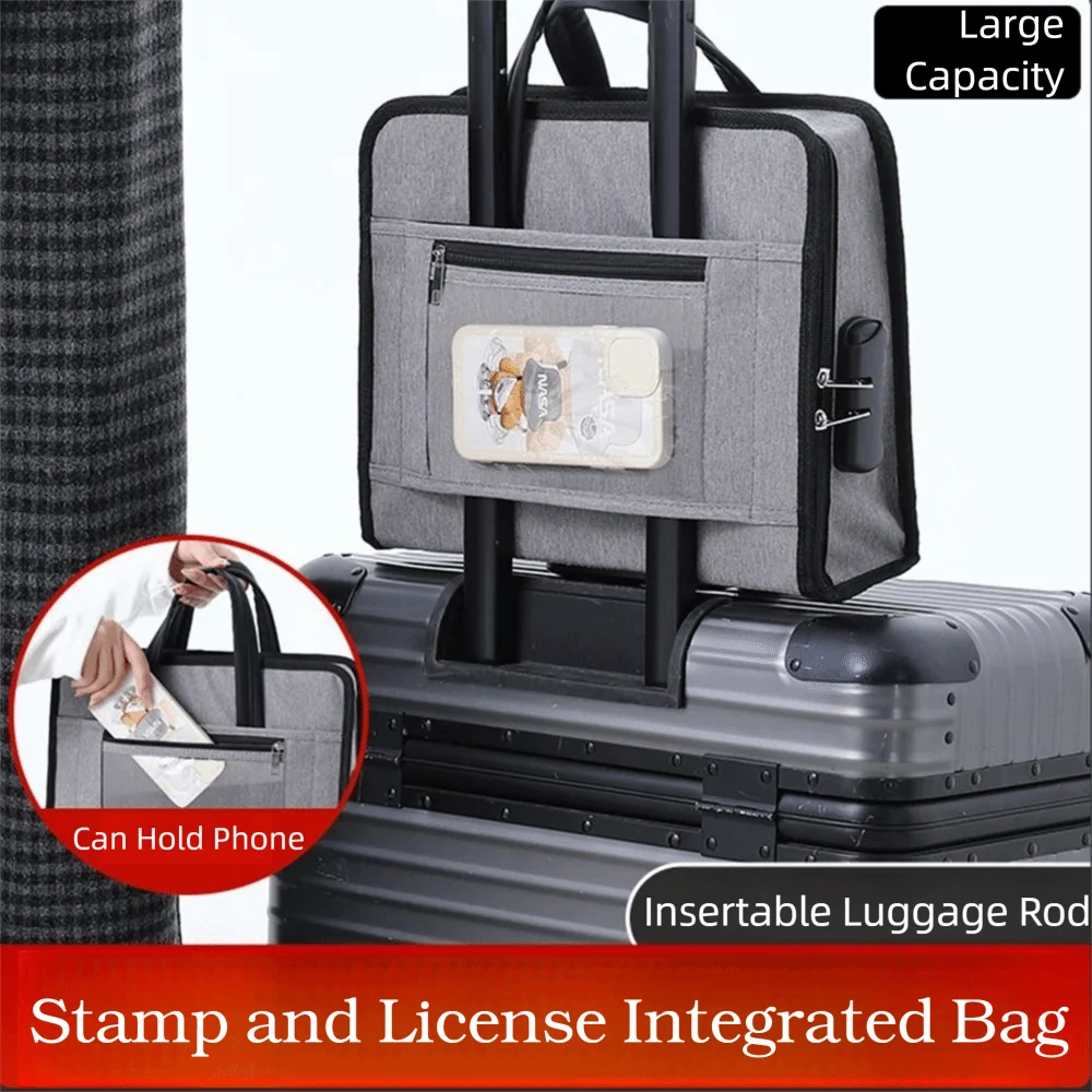 ポータブル旅行荷物バッグ実用的な大容量スタンプ収納オーガナイザー 3 色ハンドル付きノートブックブリーフケース