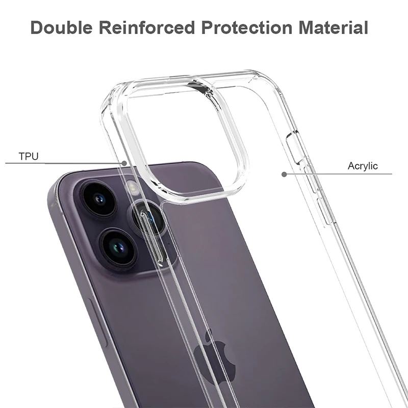 Transparent phone case For iPhone 15 14 13 12 11 Pro Max Case Silicone Soft Cover For iPhone X XS Max XR 8 7 6 Plus Back Case