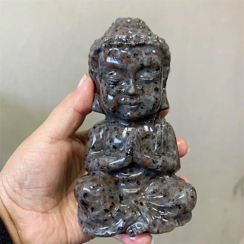 Natural Large Size Yooperlite Budddha Crystal Healing Carving Buddhism Home Decoration Feng Shui Meditate Gift 1pcs