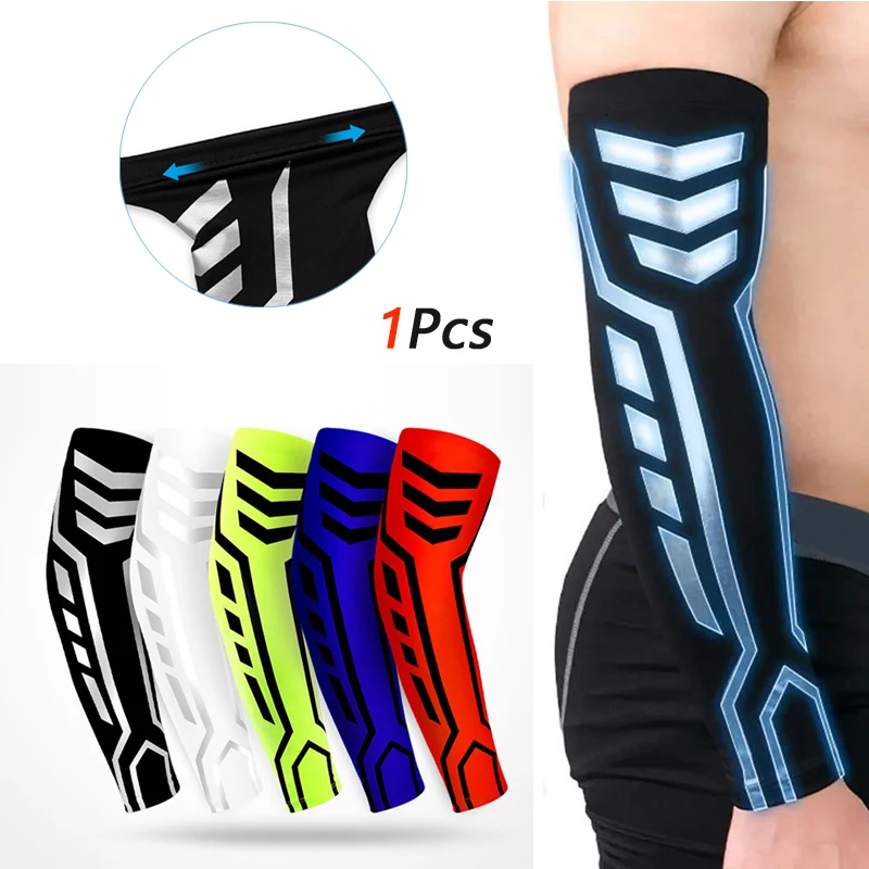 1Pcs Compression Arm Sleeves for Men & Women - Breathable Arm Guards for Basketball, Elastic Arm Support Sleeves for Athletes