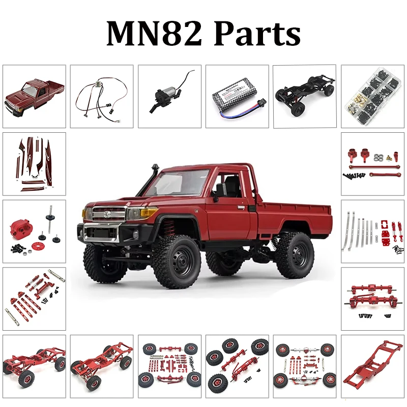 Upgraded MN82 RC Car 1/12 Metal Parts Pick Up 2.4G 4WD Off-road Crawler Remote Control Vehicle Toys for Children Kids MN MODEL