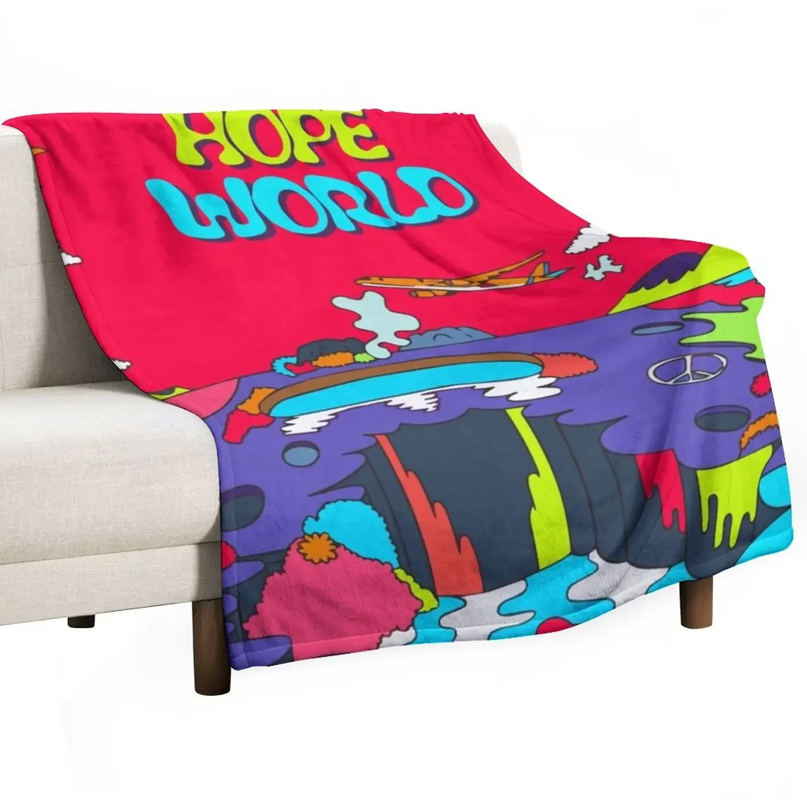 Hope World Lollapalooza Festival Album Cover HQ Festival Jack in the Box MORE Concept Photos Teaser Throw Blanket anime Blankets