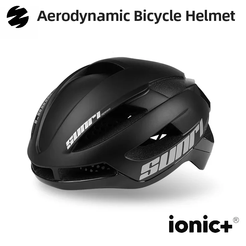 SUNRIMOON Road Bicycle Helmet Aerodynamics Men\'s Cycling Helmets XL Big Size Breathable Deodorization Liner Black Bike Equipment