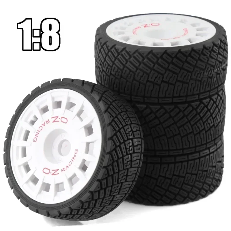 4pcs1/8 RC Rally Car Tires On Road Tyres for 1/7 1/8 Scale Racing Car KM WRC C3 ARRMA Felony Infraction Limitless RC On-Road Car