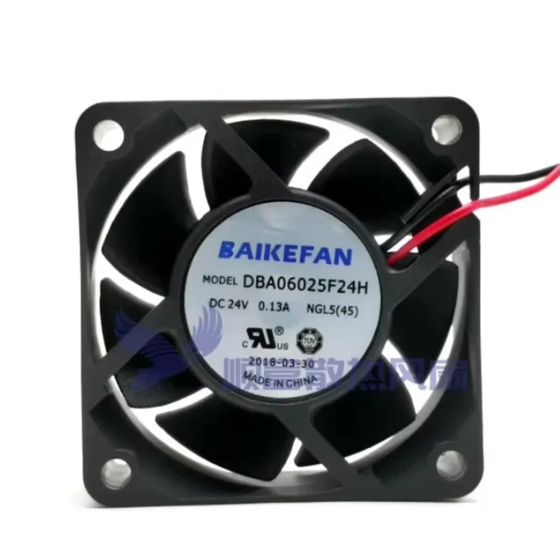 BAIKE DBA06025F24H DC 24V 0.13A 60x60x25mm 2-Wire Server Cooling Fan