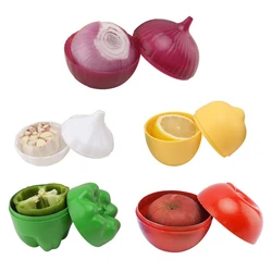 Onion Green Pepper Garlic Shaped Food Containers Lemon Fruits Fresh Box Plastic Vegetable Fresh-keeping Box Refrigerator Storage