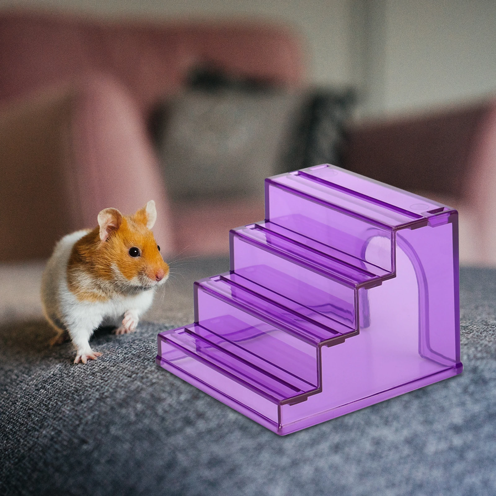 Hamster Climbing Ladder 3 Steps Stairs Hamster House Platform Ladder Toy Small Animals Climbing Stairs for Gerbils Guinea Pig