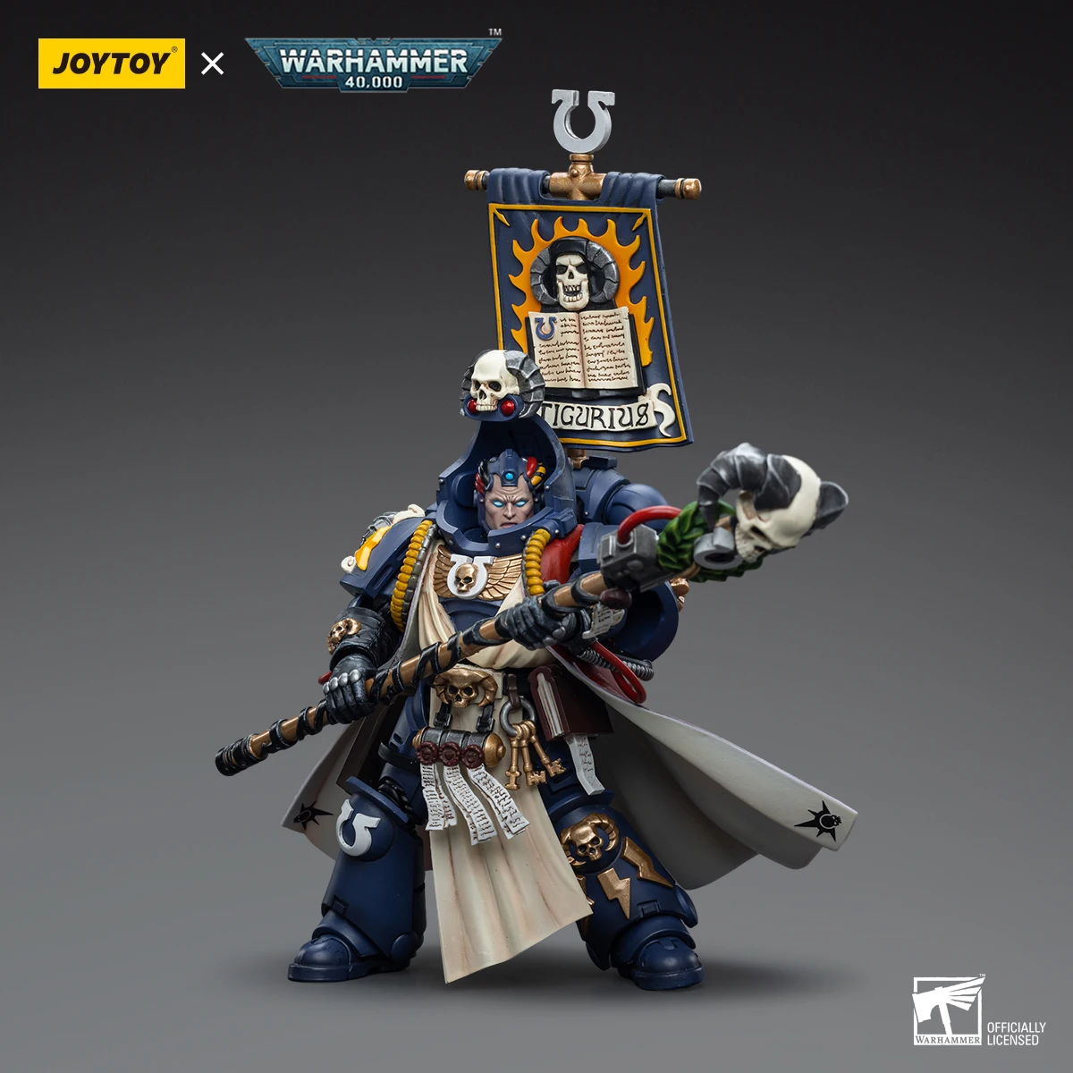 [Disponibile] JOYTOY 1/18 Warhammer 40k Action Figure Ultramarines Chief library Tigurius modello militare Anime