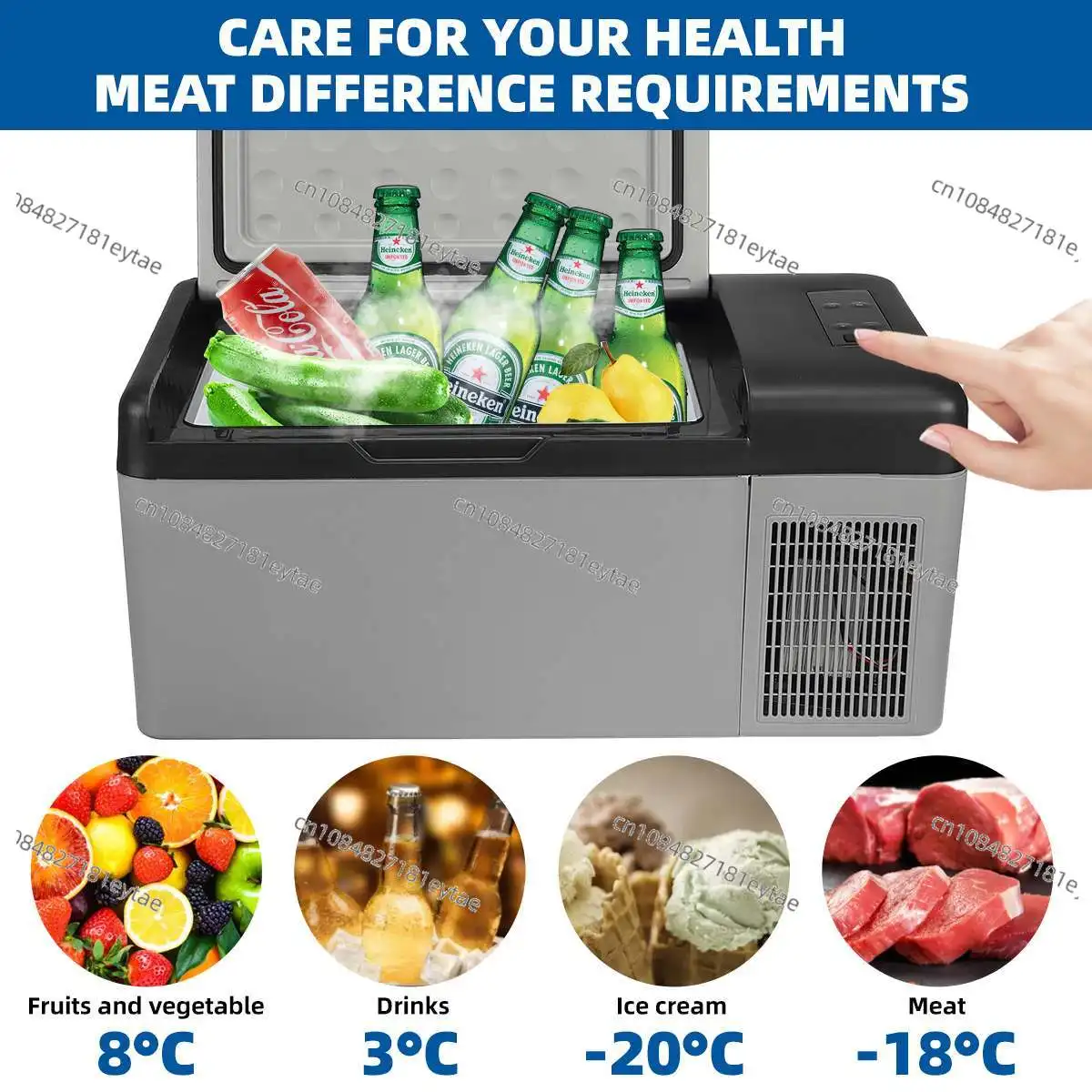 15L 25L Portable Freezer Fridge 12/24/220V 45W Compressor Small Refrigerator Cooler for Vehicle Car Truck Outdoor Camping Picnic