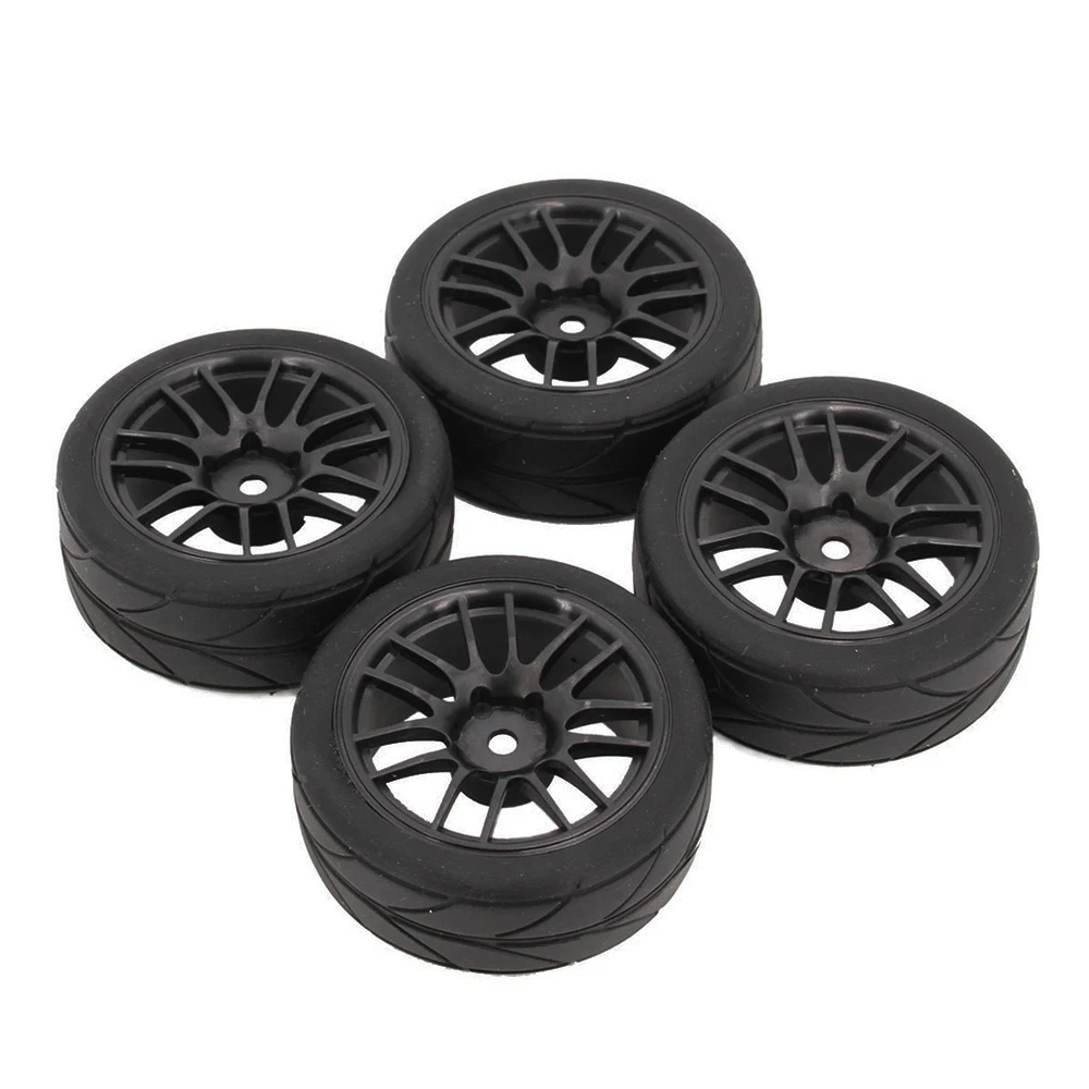 4PCS 65mm 1/10 On Road Rubber Tire 1.9 Inch Tyre Wheel Rim for Redcat HPI Tamiya Wltoys RC Touring Car HSP 144001 94123 94122 CS