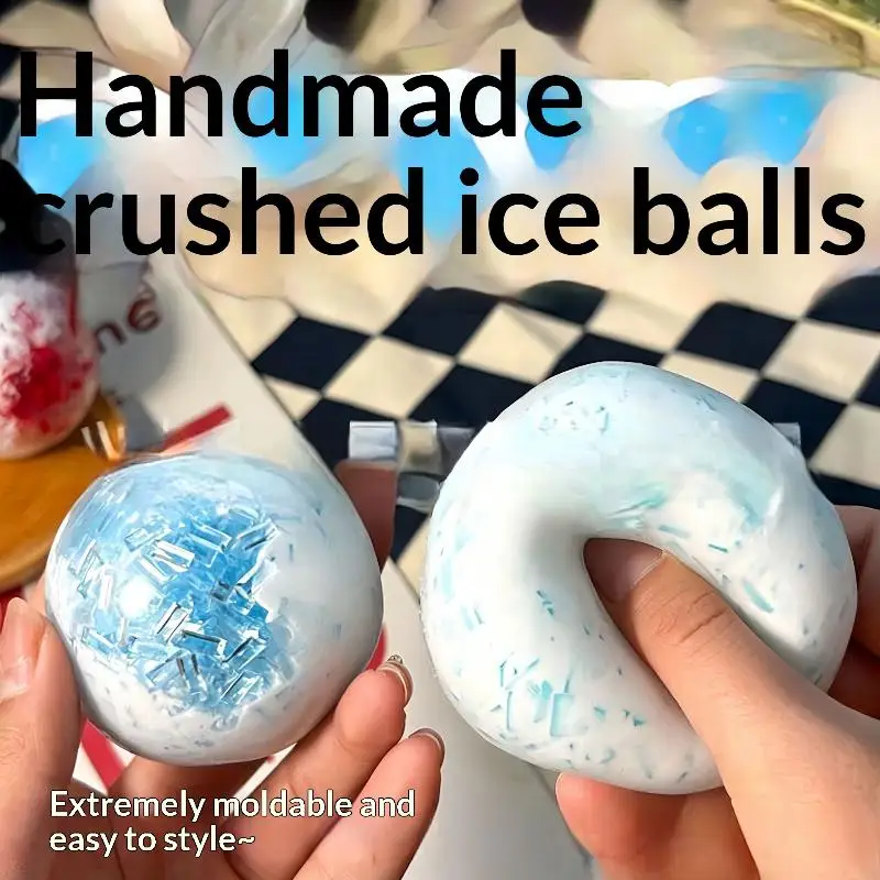 TPR Shapeable Stress Relief Ball Soft Crushed Ice Textured Squeeze Toy for Indoor Outdoor Leisure Play