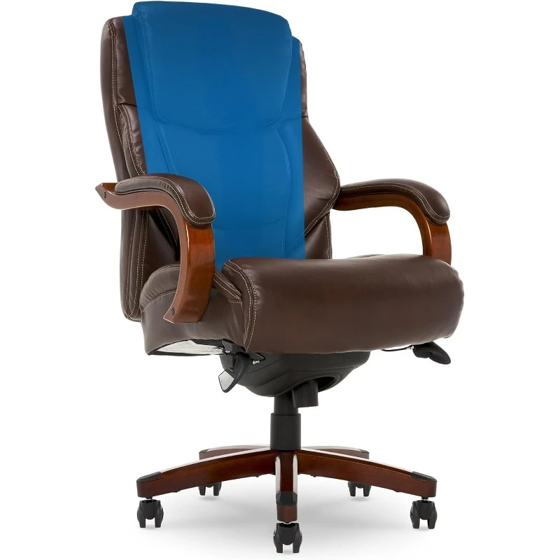 Delano Big & Tall Executive Office Chair, High Back Ergonomic Lumbar Support, Bonded Leather, Brown