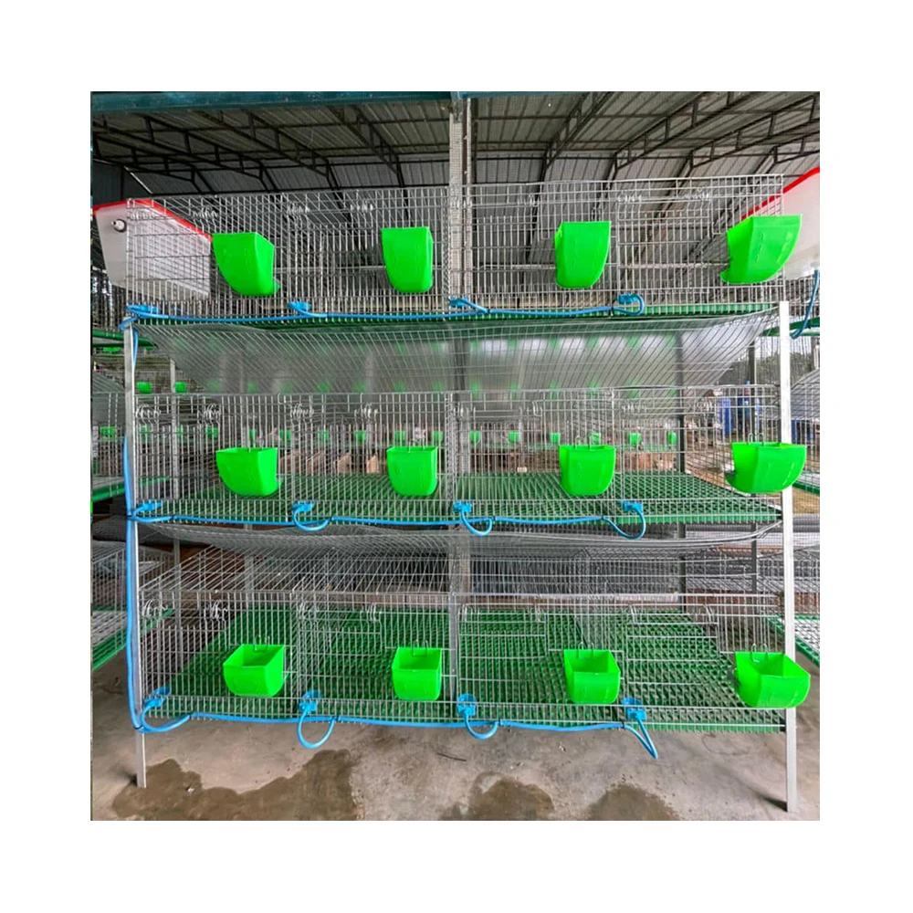 High Quality 12 Doors Rabbit Nest Box Galvanized Wire Layer Rabbit Cage